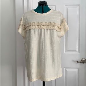 Banana Republic Cream Tasseled Top